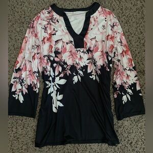 Floral V-Neck Women's Top